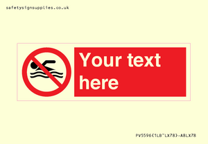 Custom No swimming prohibition Sign